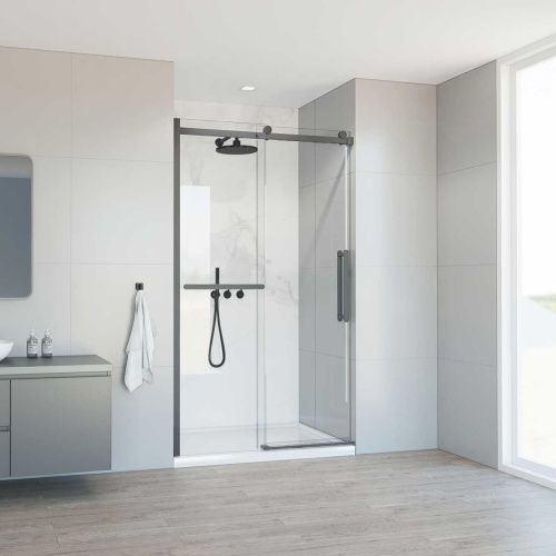 Душевая дверь Vincea Como Soft VDS-1CS130CLGM 130х195 стекло прозрачное профиль вороненая сталь