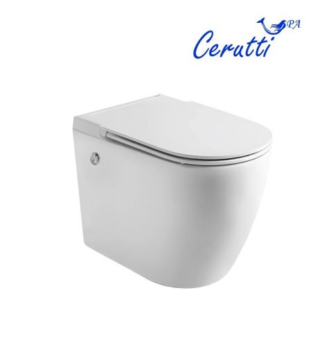 Унитаз подвесной Cerutti SPA CT10193 белый с сиденьем микролифт безободковый импульсный смыв - фото 3