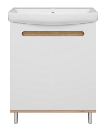 Тумба под раковину Misty Сканди Э-Ска01070-0150-2Д 70х40 напольная цвет белый/серый