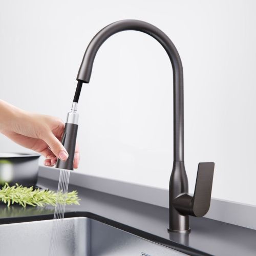 Смеситель для кухни Tokito MITSUISHI TOK-MIT-1013GM на мойку вороненая сталь - фото 4