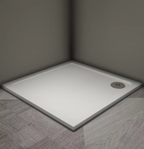 Душевой поддон из искусственного камня Veconi Tezeo stone TZ08-100K-01-19C3 100х100 белый