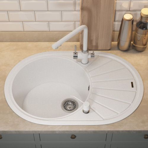 Кухонная мойка Uperwood Quartz Premium UPD-02 3910202104 75х50 цвет белый поверхность матовая - фото 4