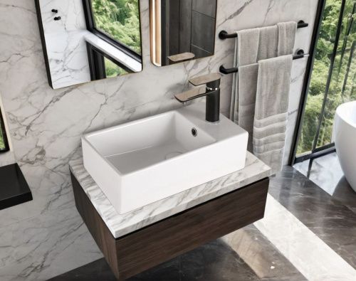 Раковина из сантехнического фарфора Cerutti SPA CR7098D 50х20 накладная цвет белый без отверстий под смеситель