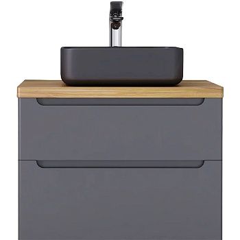 Тумба под раковину Jorno WOOD wood.01.80/P/GR 80х50 подвесная цвет серый