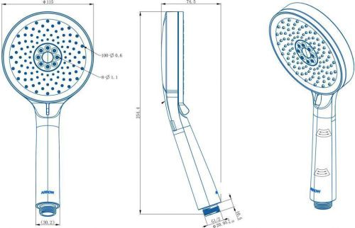 Душевая лейка Arrow AG3908CP цвет хром - фото 3