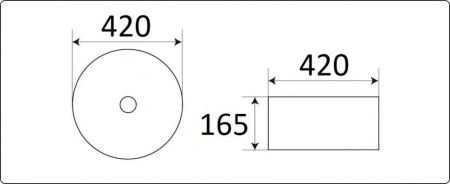 Раковина из сантехнического фаянса CeramaLux C1056 40х40 накладная цвет хром без отверстий под смеситель