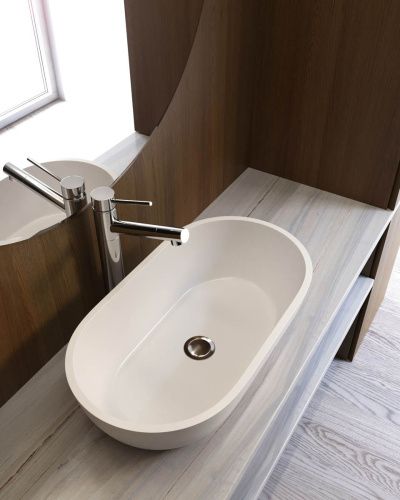 Раковина из искусственного камня Holbi MERCURY 1.02.009.11.3 60х40 накладная цвет черный - фото 2