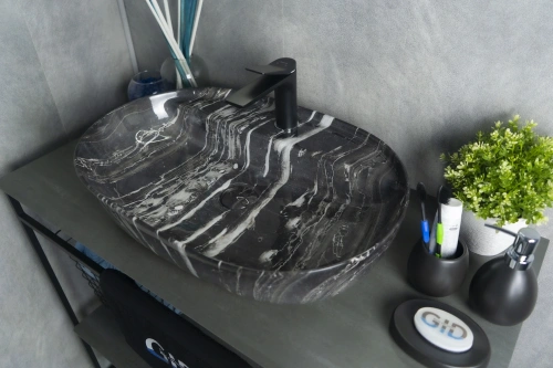 Раковина керамическая Gid Lago 54466 60х40 накладная цвет многоцветный 1 отверстие под смеситель - фото 2