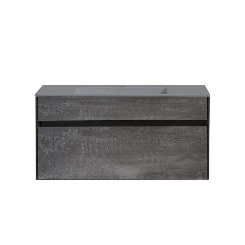 Тумба под раковину Vincea Chiara VMC-2C100GS 100х40 подвесная цвет серый - фото 5