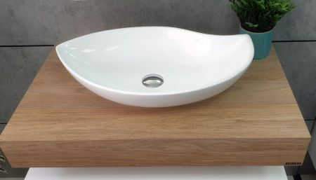 Раковина из сантехнического фаянса Velvex 78261 60х40 накладная цвет белый без отверстий под смеситель