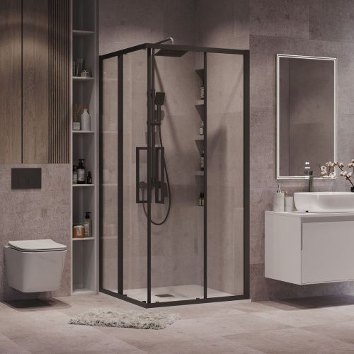 Душевой уголок Grossman Cosmo 300.K33.02.9090.21.00 90х90 стекло прозрачное профиль черный без поддона - фото 5