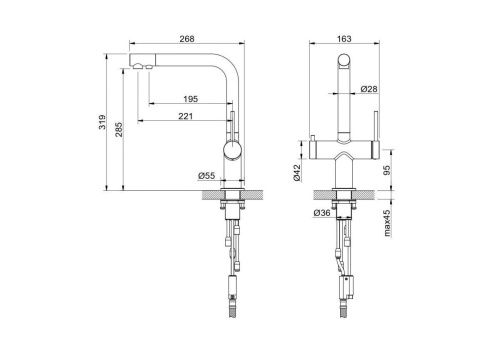 Смеситель для кухни Aquatek ЕВРОПА AQ1385MB на мойку черный - фото 4