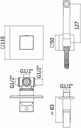 Гигиенический душ со смесителем Paffoni KITDUP112NO черный - фото 2