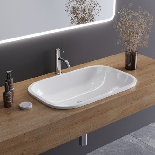 Раковина из сантехнического фаянса Cezares CZR-ARE-60-LVB 60х40 накладная цвет белый без отверстий под смеситель - фото 2