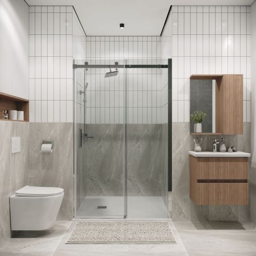 Душевая дверь Grossman Classic 100.K33.04.130.10.00 130х195 стекло прозрачное профиль хром - фото 4