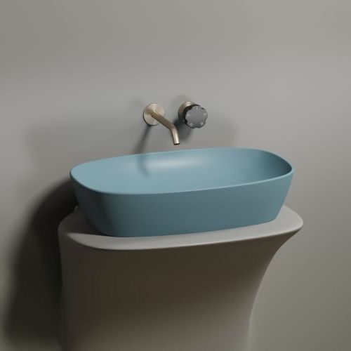 Раковина из сантехнического фарфора Ceramica Nova ELEMENT CN6049MLG 60х40 накладная цвет зеленый без отверстий под смеситель - фото 5