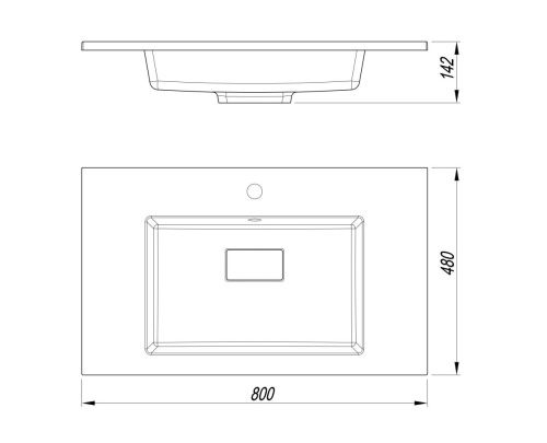 Раковина из искусственного камня Uperwood May 35480000004 80х50 полувстраиваемая цвет белый - фото 2