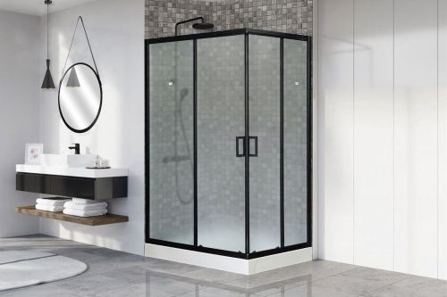 Душевой уголок Royal Bath HP RB8120HP-C-BL-L 120х80 стекло матовое профиль черный с поддоном