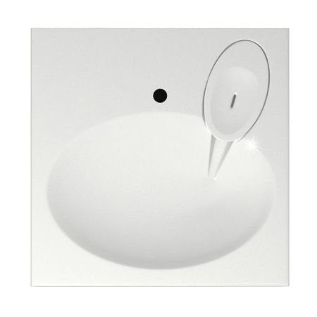 Раковина из искуственного мрамора Reflexion Gamma RX6060GM 60x60 над стиральной машиной цвет белый 1 отверстие под смеситель