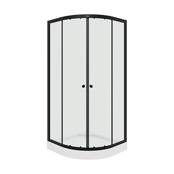 Душевой уголок Parly ZE911B 90х90 стекло прозрачное профиль черный с поддоном