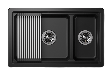 Кухонная мойка Granula Kitchen Space 7304U, ЧЁРНЫЙ 75х45 цвет черный поверхность матовая