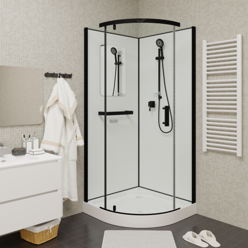 Душевая кабина Cerutti SPA KORRA90B 90х90 четверть круга без крыши ориентация универсальная - фото 4