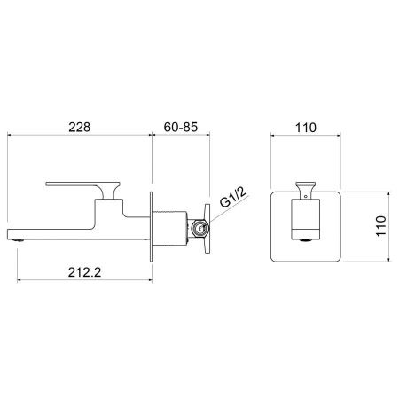 Смеситель для раковины Timo Torne 4372/00SM встраиваемый в стену хром