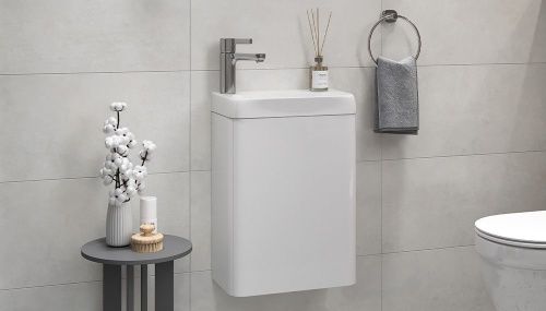 Тумба под раковину Velvex BIO tp.BIO.BIO.MAXI.40.1D белый глянец 40х20 подвесная цвет белый - фото 2