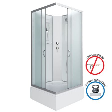 Душевая кабина Niagara Classic 11081424BK 90х90 квадратная без крыши ориентация универсальная