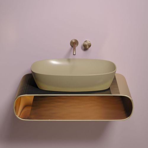 Раковина из сантехнического фарфора Ceramica Nova ELEMENT CN6049MC 60х40 накладная цвет коричневый без отверстий под смеситель - фото 3