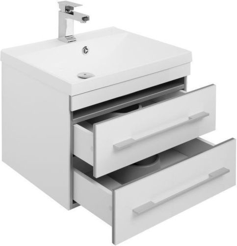 Комплект мебели: тумба с раковиной + зеркало-шкаф Aquanet Верона 00287651 60х50 подвесной цвет белый - фото 4