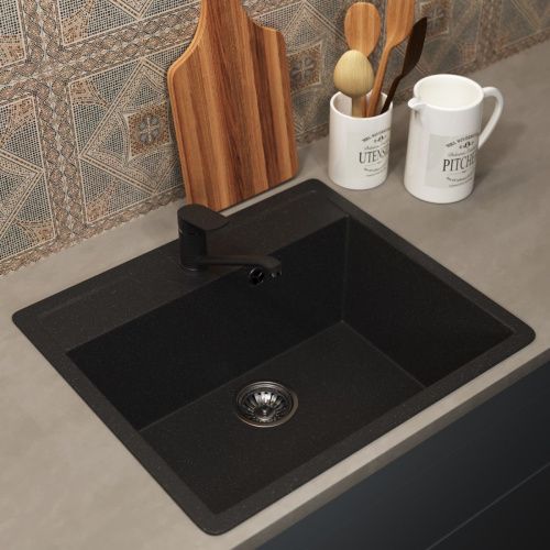 Кухонная мойка Uperwood ECON UPD-104 4010202103 55х50 цвет черный поверхность матовая - фото 2