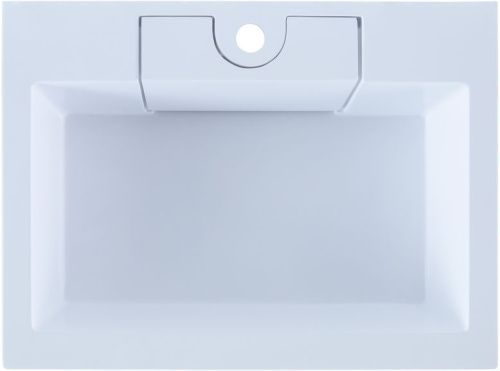 Раковина из искусственного камня Aquanet Фортуна 00181907 60х50 полувстраиваемая цвет белый 1 отверстие под смеситель - фото 4