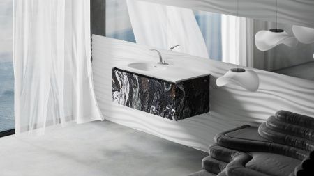 Раковина из искусственного камня S-Stone Salini Onda 1402204MN 200х70 накладная цвет белый