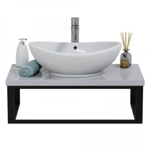 Столешница СанТа 900152 80х50 подвесная цвет серый - фото 3