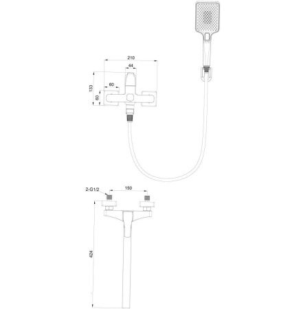 Смеситель для ванны Wonzon & Woghand WW-639906-BG настенный золото
