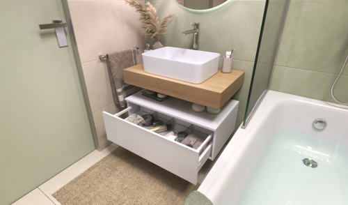 Столешница Velvex UNIT st.UNI.80-67 80х50 подвесная цвет коричневый - фото 3