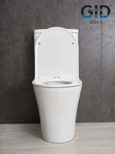 Унитаз напольный с бачком Gid Concavo Tn2124 (62244Y) белый с сиденьем микролифт безободковый - фото 4