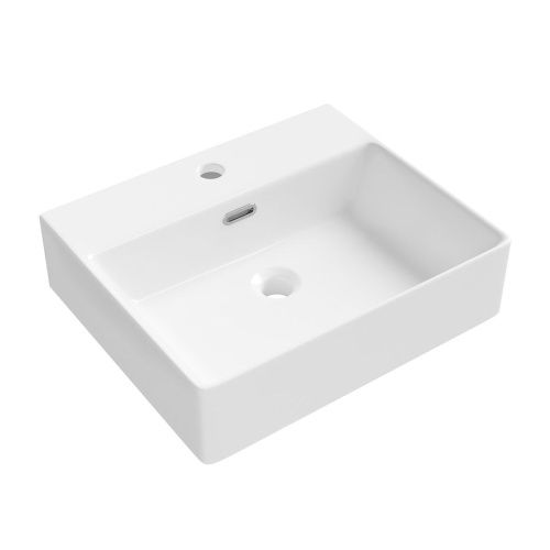 Раковина из сантехнического фарфора Wellsee Graceful Pro 150902000 50х40 накладная цвет белый 1 отверстие под смеситель - фото 2