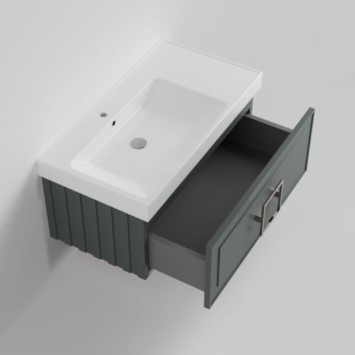 Тумба с раковиной La Fenice CUBO NFNC-01-CUB-G-90-1-90L 90х50 подвесная цвет серый - фото 2