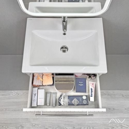 Тумба с раковиной Alavann Emma ALV1166000 60х50 подвесная цвет серый - фото 3