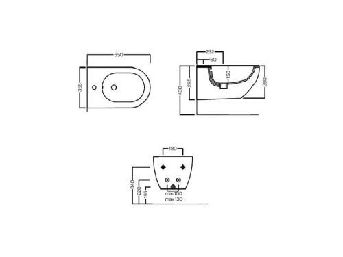 Биде подвесное Hatria Centrica Y9DB01 цвет белый - фото 3