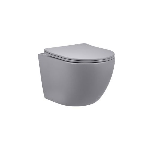 Унитаз подвесной Vincea Globo VT1-14SMG серый с сиденьем микролифт безободковый душевой смыв - фото 2