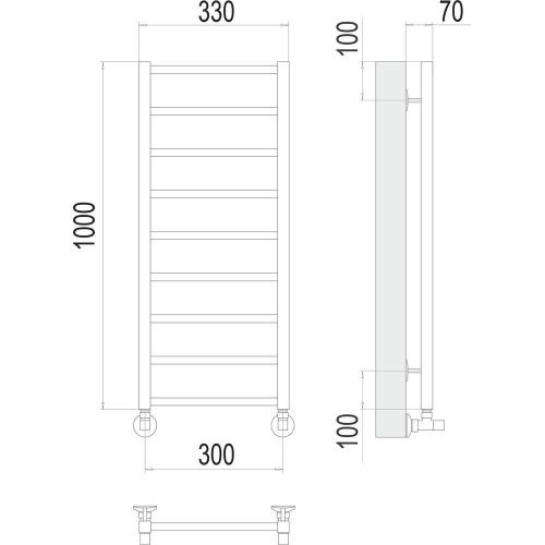 Полотенцесушитель водяной Terminus 4670078529664 35х100 хром - фото 3