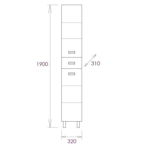 Шкаф-пенал Onika Балтика 403214 30х190 напольный цвет белый - фото 3