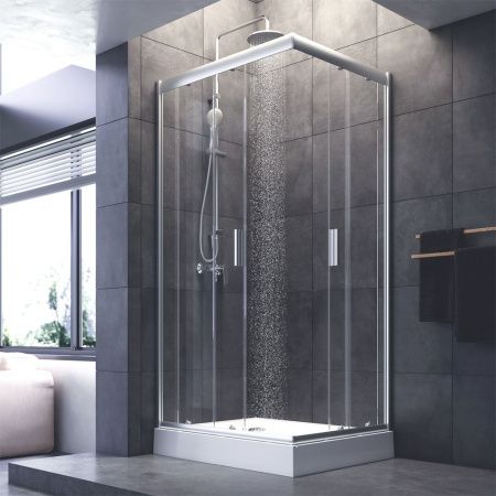 Душевой уголок Am.Pm Gem W90G-404-100280-MT 100х80 стекло прозрачное профиль хром без поддона