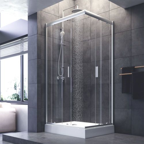 Душевой уголок Am.Pm Gem W90G-404-100280-MT 100х80 стекло прозрачное профиль хром без поддона - фото 3