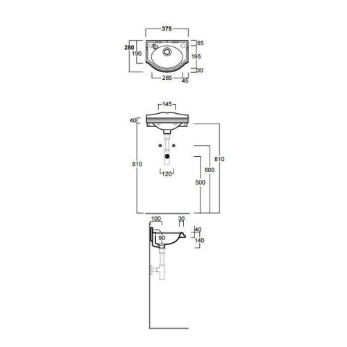Раковина из сантехнического фаянса Simas Arcade AR035bi*1dx 40х30 подвесная цвет белый 1 отверстие под смеситель - фото 2