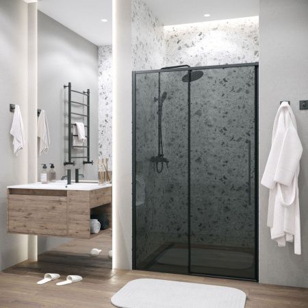 Душевая дверь Grossman Galaxy 100.K33.01.110.21.10 110х195 стекло тонированное профиль черный