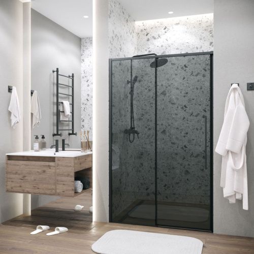 Душевая дверь Grossman Galaxy 100.K33.01.140.21.10 140х195 стекло тонированное профиль черный - фото 4